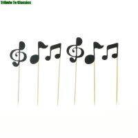 【CW】♀✼☒  6pcs cake glitter music note paper banner for Wrapper bake birthday tea party wedding decoration