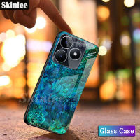 เคสโทรศัพท์สำหรับ Realme C51ฝาหลังแฟชั่นลายหินอ่อนกระจกเทมเปอร์เคสซิลิโคนนิ่ม Hp สำหรับ Realme C51เคสโทรศัพท์ S