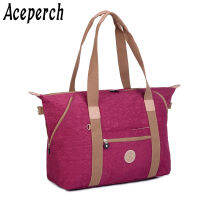 ACEPERCH Casual หญิงกระเป๋ากระเป๋าถือผู้หญิงที่มีชื่อเสียงยี่ห้อ Bolsa Feminia ไนลอนไหล่กระเป๋าชายหาด Top-Handle Tote Sac Femme