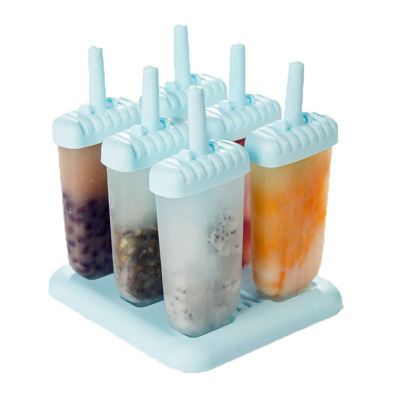 ใหม่ล่าสุดมาถึง Ice Cream Mold 6 Ice Popsicle Mould Set, Reusable Ice Cream Mold With Stick Ans Lid Creative Kitchen Tool