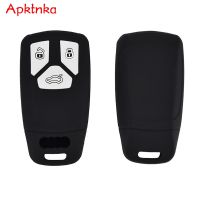 APKTNKA ซิลิโคนที่สำคัญที่ครอบคลุมกรณีสำหรับ2016 -2018ออดี้ A4 Allroad B9 Q5 Q7 TT Keyless Fob เชลล์ผิวพวงกุญแจผู้ถือโซ่ป้องกัน