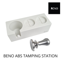 BENO ABS TAMP STATION แท่นวางก้านชงกาแฟ แบบพลาสติก ABS 3 ช่อง ฐานรองสำหรับรองก้านชง แทมป์เปอร์ กาแฟ ใส่ก้านชงขนาด 58 53 51 มิลได้ Coffee Tamp Station ABS plastic for pressing, distribution, tamping coffee powder portafilter holder base hold tamper