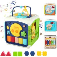 Montessori Musical Activity Cube Toy for Baby Musical Toys 0 12 Months 1 2 3 4 Years Cube with Music Educational Toy for Kid Brain Teasers