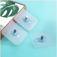 【cw】 4Pcs Strong Adhesive Nails PVC Wall Poster Seamless Wall Hook Waterproof Durable Transparent Kitchen Bathroom Screw Hook Hanger ！