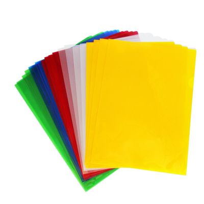 20 PCS L File Folder Student Test Paper Thicken Plastic File Folders A4 Stationery