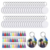 MDF Sublimation Blanks Keychain Bulk, Sublimation Keychain Blanks with Key Ring Double-Sided for DIY Craft Making