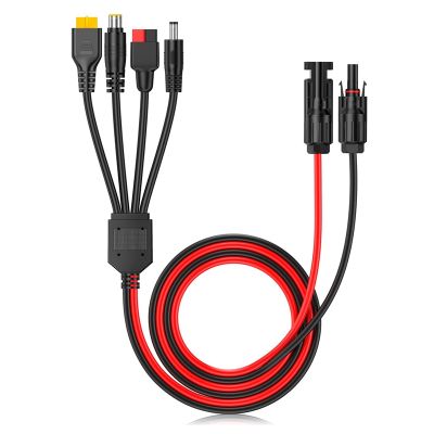 Solar Panel Connector Cable 4 in 1 Compatible with Anderson Connector DC Adapter XT60 Power Plug