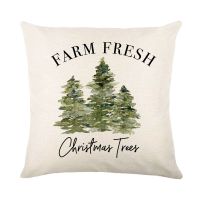 (All inventory) Christmas Merry Pillow Decoration Linen Pillow Case Christmas Decoration Sofa Pillow Case (contact information) The seller to support free customization. The pillow is designed with double-sided printing.