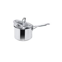 Meyer Select Nickel Free Stainless-Steel Covered Straining Saucepan, 2.73 Liters/18cm, Silver