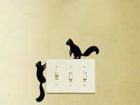 Two Cute With Vivacious Squirrels Velvet Light Switch Decal And Mural For Children Room Home Design Vinyl Sticker GA376 Wall Stickers Decals