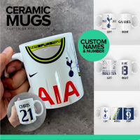 Tottenham Hotspurs Mug with Name &amp; Number Jersey Football Mug | Spurs Jersey Kit | Fast Shipping SPURS KIT