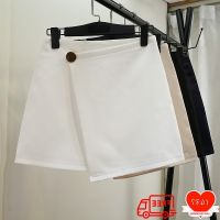 COD ✣ The Monolopy Shop28dfgs8dgs XS-2XL Ladies Mini Skirt A Line Women Short Skirts A Cut Students Plus Size A Shape Korea 时尚新款半身裙女夏不规则短裙纽扣a字裙包裙纯色大码高腰黑色裙