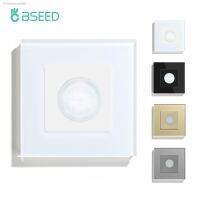 ♧ BSEED Human Body Sensor Switch Wall Lamp Switch 90℃ Infrared Motion Detector Galss Frame Plastic FrameEU Standard Light Switches