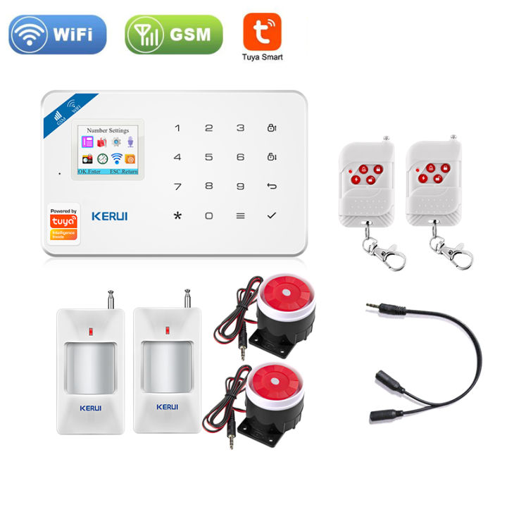 Alarm System Kit Auto Dial GSM+WiFi Home Wireless Alarm System GSM Home  Alarm System Motion Sensor Door/Window Sensor Remote Control 