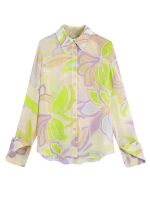 Zevity Women Fashion Color Matching Floral Print Chiffon Smock Blouse Female Long Sleeve Casual Shirts Chic Blusas Tops LS321