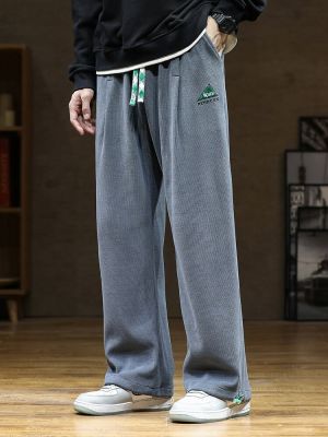 HOT11★2022ฤดูใบไม้ร่วงใหม่ Corduroy Sweatpants ผู้ชายปรับขากว้าง Joggers Plus ขนาด Streetwear ลำลองตรงยาวกางเกงกระโปรง8XL