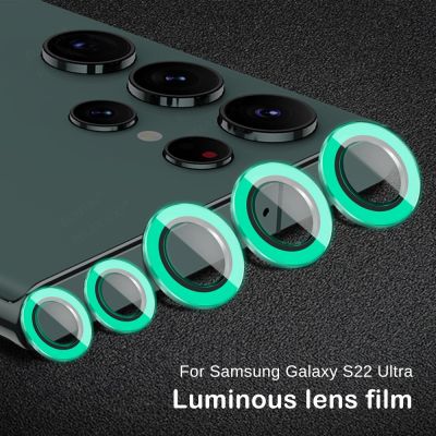 9D Curved Tempered Glass Camera Protector Cover For Samsung Galaxy S22 Ultra 5G Luminous Lens Protect Ring Case Sumsung S22Ultra