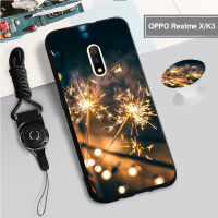 สำหรับ OPPO Realme X/ K3/X7 Realme/X50 Realme/X3 REALME/Realme 3โปร/A15 2021/A15s/A35 2021เคสซิลิโคนนิ่มที่มีห่วงและเชือก