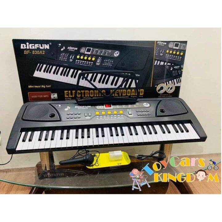 Electronic Keyboard Piano 61 Mini Keys BigFun with Small Microphone and Free Adaptor Bf830A2