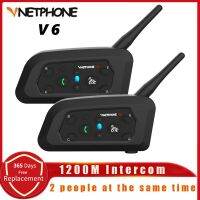 Vnetphone อินเตอร์คอม1200สำหรับมอเตอร์ไซค์,MP3อินเตอร์โฟนกันน้ำไร้สายสำหรับ6คน