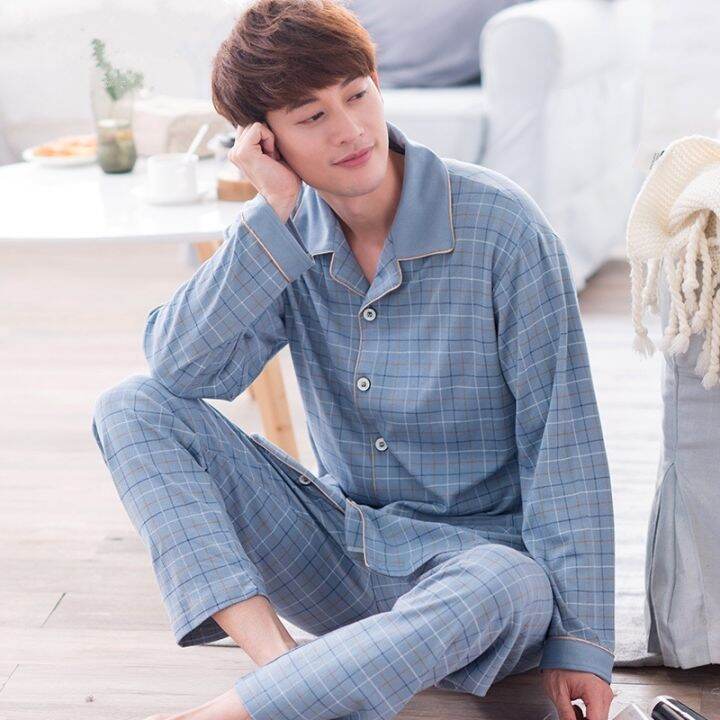 men-sleepwear-plaid-print-cotton-pajama-sets-for-man-long-sleeve-pajama-pants-sleepwear-pyjama-male-homewear-lounge-wear-clothes