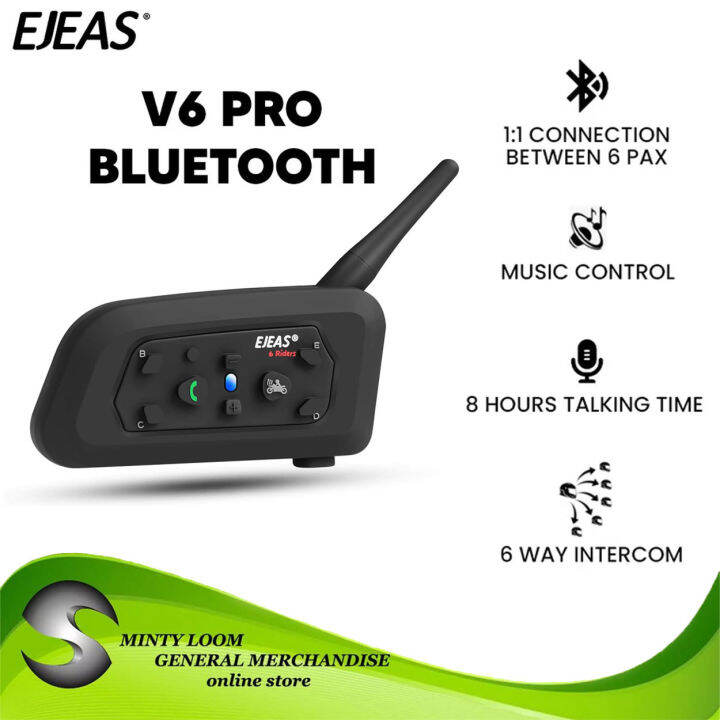 EJEAS V6 Pro Motorcycle Helmet Bluetooth Intercom Headset 1200m 2 People Full Duplex Wireless Motorbike Interphone Connect Up To 6 Riders For~p57472101