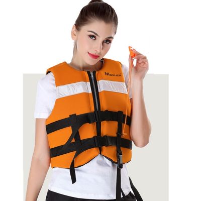 Woman Men Rowing Aid Neoprene Life Vest Surfing Boating Swimming Water Sports Life Jacket with Whistle  Life Jackets