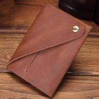New Arrival Vintage Mens Genuine Leather Credit Card Holder Small Wallet Money Bag ID Card Case Mini Purse Coin Bag Card Holders