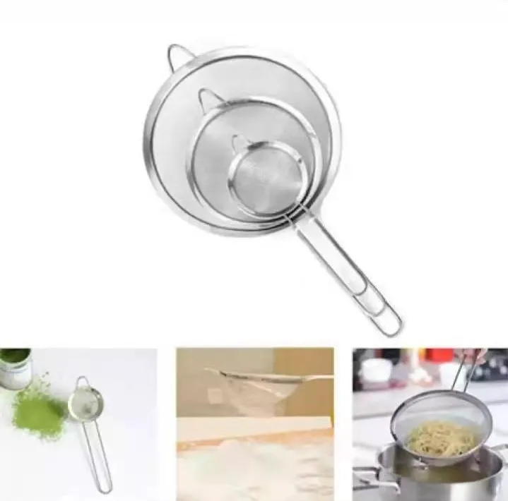 3pcs Set Stainless Steel Multi Purpose Food Strainerstrainersflour