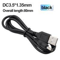 5ชิ้น Usb To Dc 3.5X1.35มม. รูกลมลำโพงขนาดเล็กชาร์จ5V สายไฟ3.5สายชาร์จสีดำ/สีขาว