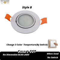 Smart CCT With Remote Spot COB LED Downlight Stepless Dimmable 6W 10W 14W 20W Lamp Ceiling Changeable 3 Color Inligence Light