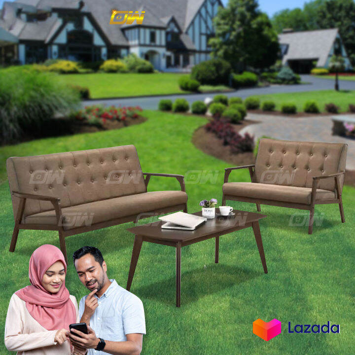 Bali Solid Wood 2 + 3 Seater Fabric Sofa Set / Wood Sofa / Hall Sofa