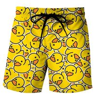 (ETX)Summer Mens Swimwear Shorts Animal Pig Duck Print Shorts Beach Sexy Trunks Men Swimsuit Surf Board Short Sports Pants Brief Boy