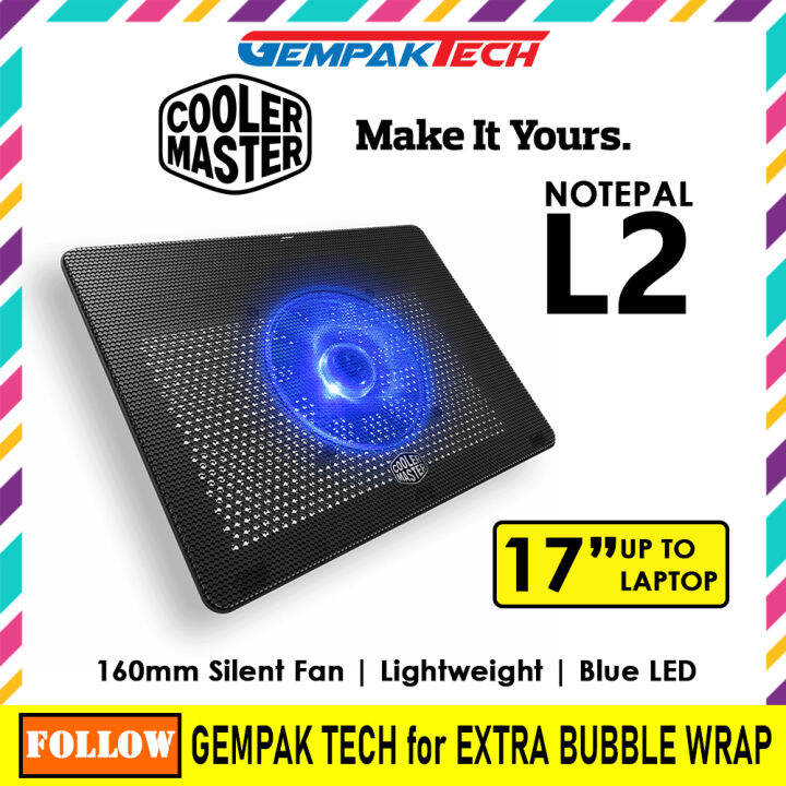 Cooler Master Notepal L2 Notebook Cooler, Slim & Lightweight, 160mm ...