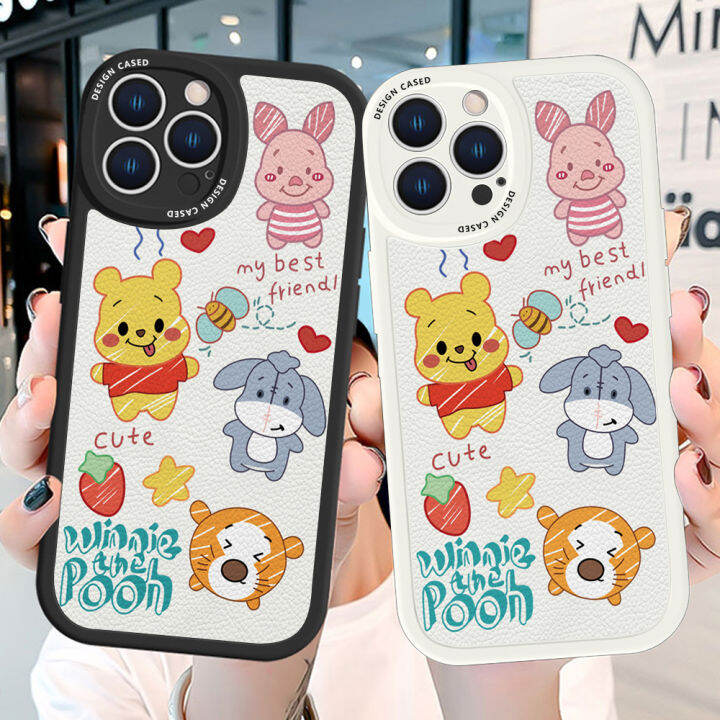 ggk-เคสสำหรับ-redmi-note-12-5g-xiaomi-poco-x5-5g-บางเฉียบผิวสัมผัสหมีพูการ์ตูนเคสหลังหนังซิลิโคนนิ่ม-pu-ปกหนังโทรศัพท์