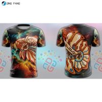 Beautiful Artistic Fish Colorful T Shirt Round Neck Microfiber Jersey Unisex | T Shirt Aqurium | Bu Ikan