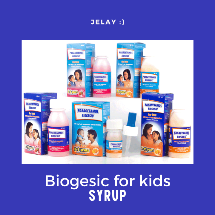 Biogesic For Kids 7 12 years old Strawberry Flavor 250 mg / 5 ml 60