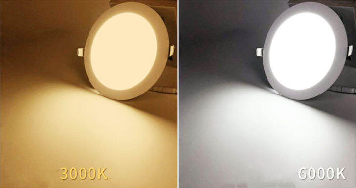 โคมพาเนลไลท์แอลอีดี-ดาวน์ไลท์-led-panel-downlight-ขนาด6w-หน้าทรง-กลม-แสงเดย์และแสงวอร์ม