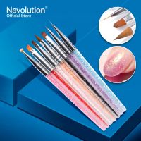 7Pcs/set Professional Nail Art Brush Set For Manicure Rhinestone Acrylic Paint Brushes Kit UV Gel Polish Nails Lining Pen Gra