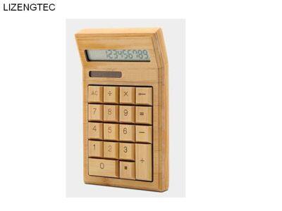 LIZENGTEC  Bamboo  Calculator Fashion Business Finance  Solar Powered 12 Digit Big Button   New Design Calculators