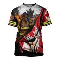 T SHIRT - New Fashion Mens T-shirt, Fireman 3D Printed Shirt, Brave, Harajuku, 2023  - TSHIRT