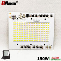 2021150W AC220V SMD 2835 LED PCB 146x120mm LED Floodlight Smart IC Driver Module Aluminum plate WhiteWarm For Spotlight Lamps DIY