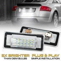 2ชิ้นไม่มีข้อผิดพลาดแผ่นเรืองแสงหมายเลขป้ายทะเบียนรถ LED สำหรับ Audi TT MK1 8N โรดสเตอร์8N9คูเป้8N3สีขาว18-SMD ไฟรถยนต์ LED