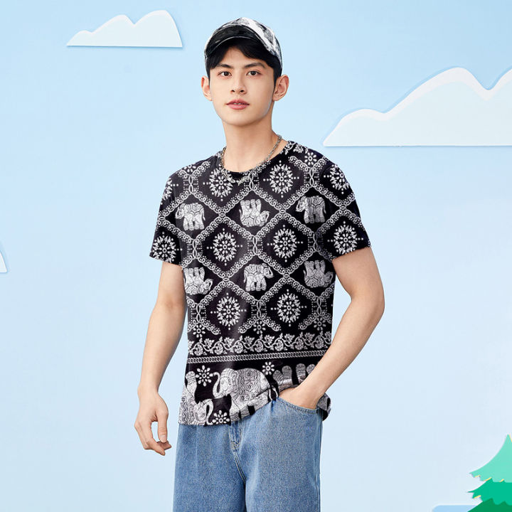 101-home-เสื้อยืดแฟชั่นพิมพ์ลายช้างผู้ชาย-แขนสั้น-เนื้อผ้าดีมาก-ใส่ชิวๆ-สบายๆ-t-shirt