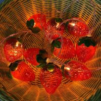 1.5M Red Strawberry Light String Children Room Decoration Garland Lamp 10 LED Lighting Holiday Patry Brithday Christmas Light