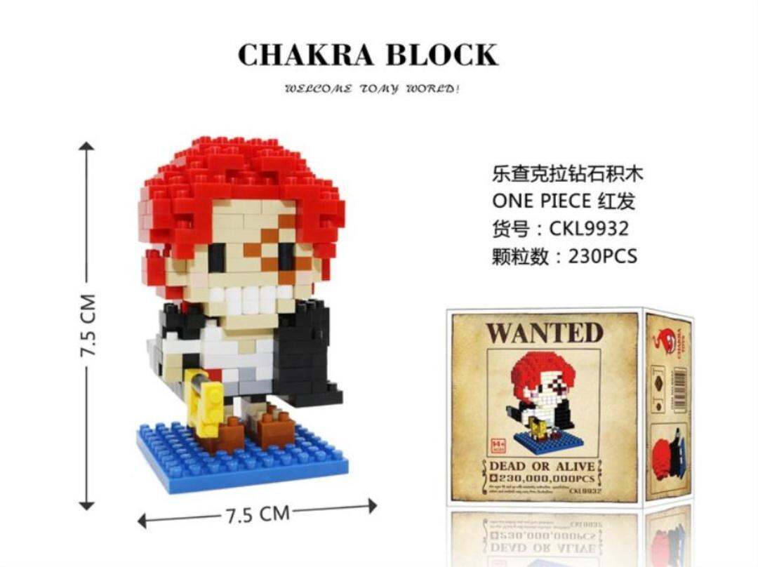 CKL One Piece Red-Haired Shanks Pirate DIY Nano Blocks Diamond Mini Building Toy 