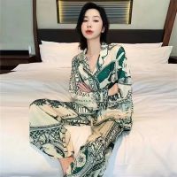 Silk Original Design Dollar Women 39;s Pajamas Autumn Long Sleeve Thin Two Piece Homewear Leisure Tops Set Woman 2 Pieces Sleepwear