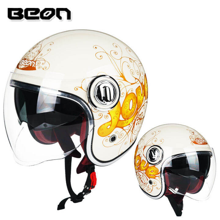 beon-vintage-motorcycle-helmet-3-4-helmet-double-lens-sun-blocker-open-face-helmet