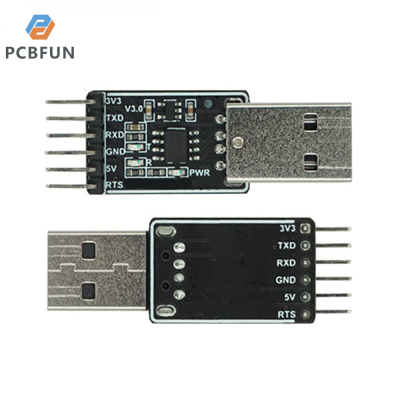 pcbfun USB ไปยัง TTL พอร์ตอนุกรมโมดูล CH340N ดั้งเดิมใหม่รวม5V ถึง3.3V Serial Port Debugging Downloader