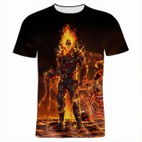 Ghost Rider T Shirt For Men Summer Marvel 3D Print Casual Womens T-shirts Short Sleeve Harajuku Boy Girl Kids Tee Tops